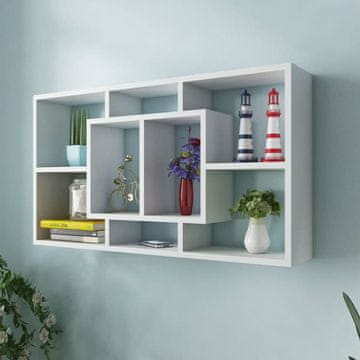 Vidaxl Viseća polica s 8 pretinaca, bijela