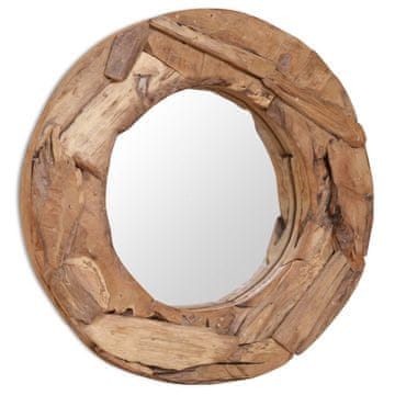 Vidaxl Dekorativno ogledalo, tikovina, 60 cm, okruglo