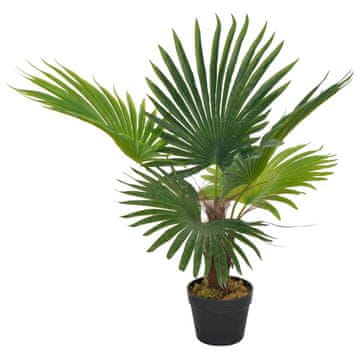 Vidaxl Umjetna palma s posudom, zelena, 70 cm