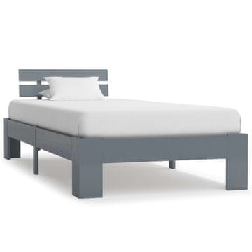 Vidaxl Okvir za krevet sivi, masivni borov drvo 100 x 200 cm