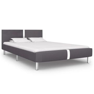 Vidaxl Okvir za krevet sivi umjetna koža 140 x 200 cm