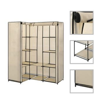 Vidaxl Kutni ormar, krem boje, 130 x 87 x 169 cm
