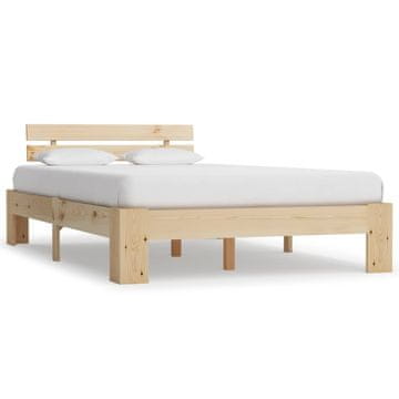 Vidaxl Okvir za krevet od punog borovog drva 140 x 200 cm