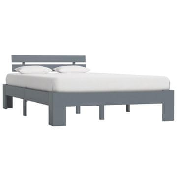 Vidaxl Okvir za krevet sivi masivni borov drvo 140 x 200 cm