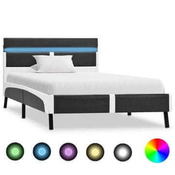 Vidaxl Okvir za krevet s LED svjetlosivom umjetnom kožom 90 x 200 cm