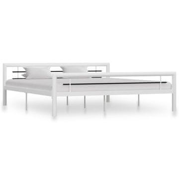 Vidaxl Okvir za krevet crno-bijeli metal 180x200 cm