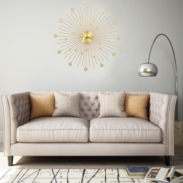 Vidaxl Zidni sat, metalni, 70 cm, zlatni