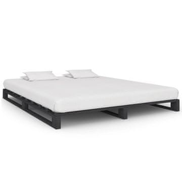 Vidaxl Okvir za krevet od paleta sivi, masivni borov drvo 180 x 200 cm
