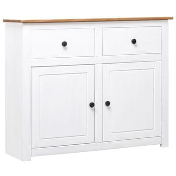 Vidaxl Komoda bijela 93x40x80 cm masivni borov drvo Panama serija