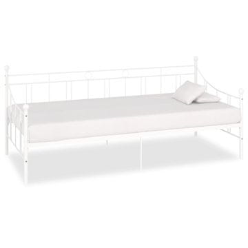 Vidaxl Okvir dnevnog kreveta Bijeli metal 90 x 200 cm