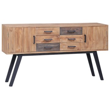 Vidaxl Komoda s ladicama, 140 x 30 x 75 cm, Masivno tikovino drvo