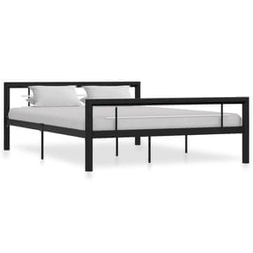 Vidaxl Okvir za krevet crno-bijeli metal 140x200 cm