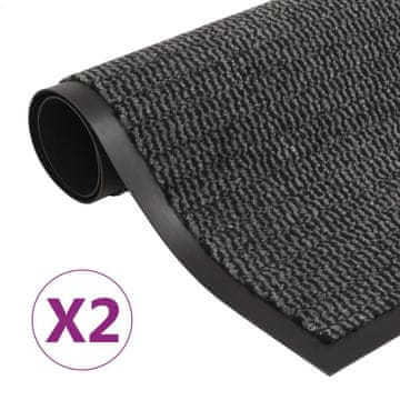 Vidaxl Otirači za vrata, 2 kom, Pravokutni, 60 x 90 cm, Antracit