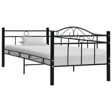 Vidaxl Okvir dnevnog kreveta crni metal 90 x 200 cm
