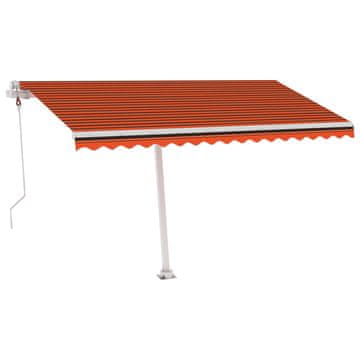 Vidaxl Samostojeća automatska tenda 450 x 300 cm narančasto-smeđa