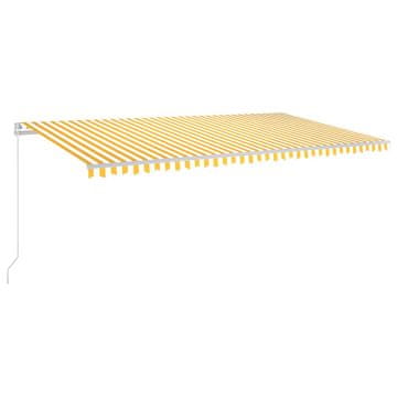 Vidaxl Tenda na ručno uvlačenje s LED svjetlima 600x350 cm žuto-bijela