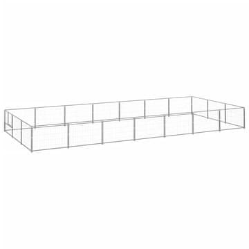 Vidaxl Kavez za pse srebrni 21 m² čelični