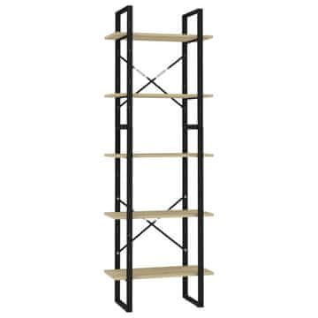 Vidaxl Ormarić za knjige s 5 razina boja hrasta 60x30x175 cm drveni