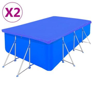 Vidaxl Navlake za bazen 2 kom PE pravokutne 90 g/m² 400 x 207 cm