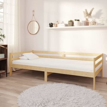 Vidaxl Dnevni krevet s madracem, 90x200 cm, Masivni borov drvo