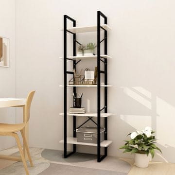 Vidaxl Biblioteka s 5 katova bijela 60x30x175 cm bor