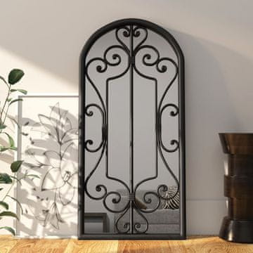 Vidaxl Unutarnje ogledalo, crno, 100x45 cm, željezo