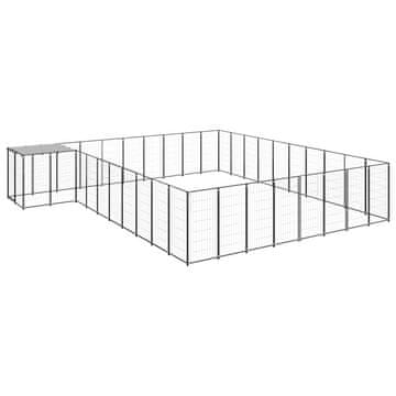 Vidaxl Kavez za pse crni 25,41 m² čelični