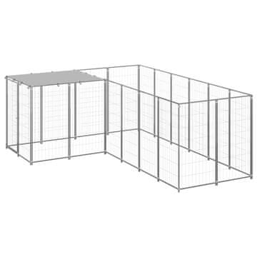 Vidaxl Kavez za pse srebrni 4,84 m² čelični