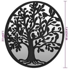 Vidaxl Ogledalo crno 60x2,5 cm željezno okruglo za unutarnju upotrebu