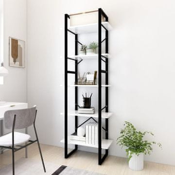 Vidaxl Biblioteka s 5 katova bijela 60x30x175 cm