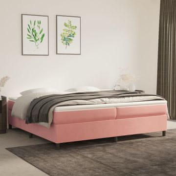 Vidaxl Okvir kreveta roze 200x200 cm presvučen baršunom