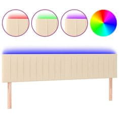 Vidaxl LED uzglavlje krem 200x5x78/88 cm od tkanine