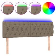 Vidaxl LED uzglavlje smeđesivo 160 x 7 x 78/88 cm od tkanine