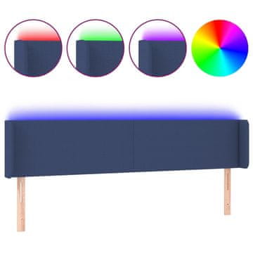 Vidaxl LED uzglavlje plavo 203x16x78/88 cm od tkanine