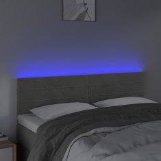Vidaxl LED uzglavlje svjetlosivo 144x5x78/88 cm baršunasto