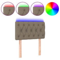 Vidaxl LED uzglavlje smeđesivo 80 x 7 x 78/88 cm od tkanine