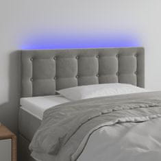 Vidaxl LED uzglavlje svjetlosivo 100x5x78/88 cm baršunasto