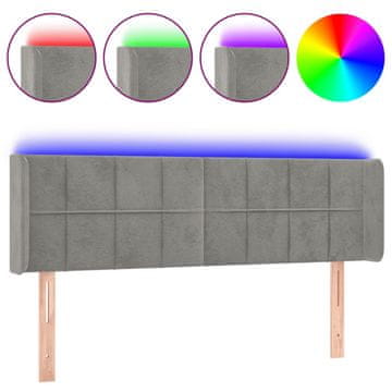 Vidaxl LED uzglavlje svjetlosivo 147x16x78/88 cm baršunasto