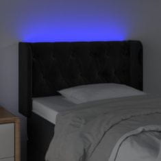 Vidaxl LED uzglavlje crno 83x16x78/88 cm baršunasto