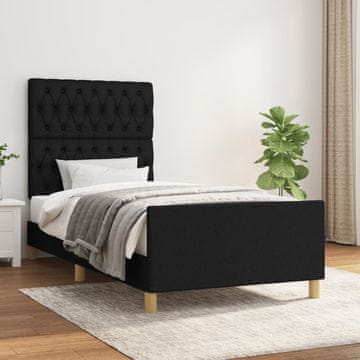 Vidaxl Okvir kreveta bez madraca crni 90x200 cm tkanina