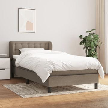 Vidaxl Krevet s oprugom i madracem, taupe tkanina, 80x200 cm