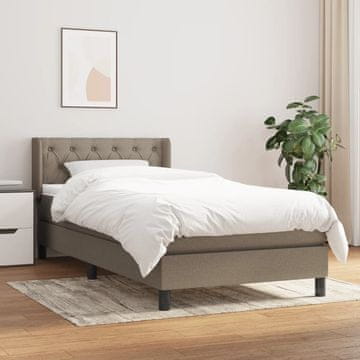 Vidaxl Krevet s oprugom i madracem, taupe tkanina, 80x200 cm