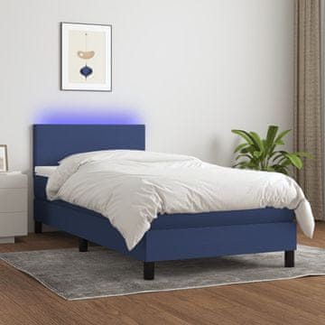 Vidaxl Krevet s boxspring podlogom i madracem, plavi, 80x200 cm, tkanina