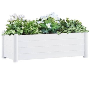 Vidaxl Povišena gredica, PP, bijela, 100x43x35 cm