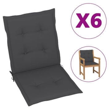 Vidaxl Jastuci za vrtne stolice, 6 kom, antracit, 100x50x3 cm