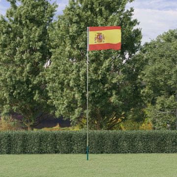 Vidaxl Španjolska zastava s jarbolom, 5,55 m, aluminij