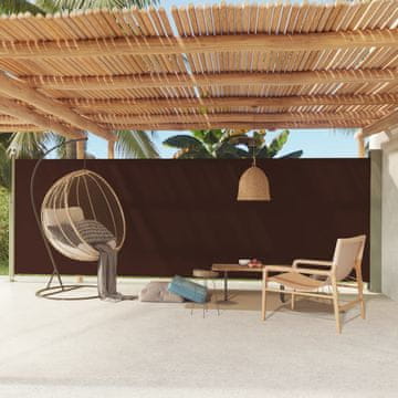 Vidaxl Uvlačna bočna tenda za terasu 180 x 600 cm smeđa