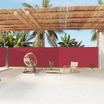 Vidaxl Uvlačna bočna tenda crvena 180 x 1200 cm