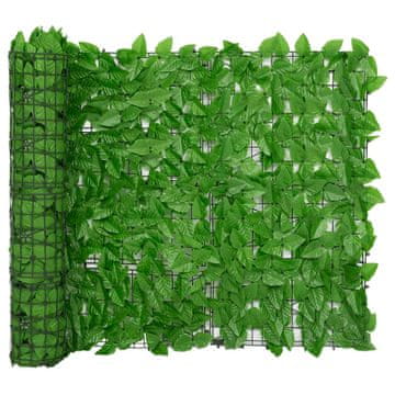 Vidaxl Balkonska pregrada, zeleno lišće, 500x100 cm