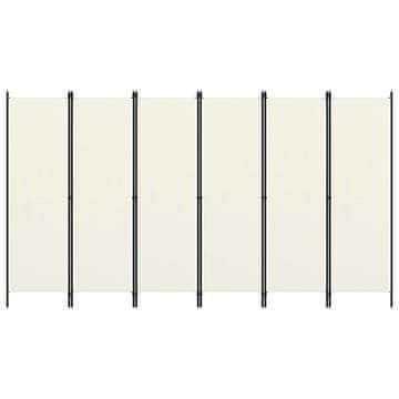 Vidaxl Sobna pregrada sa 6 panela bijela 300 x 180 cm